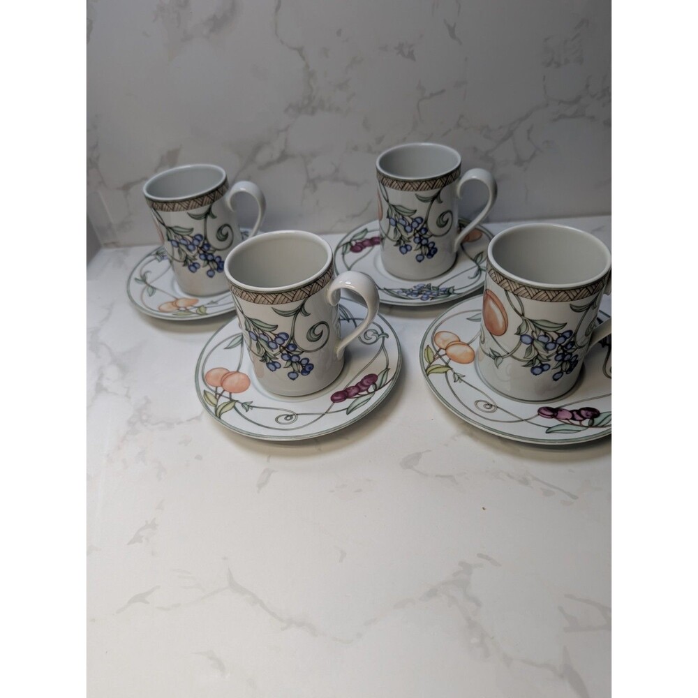 Dansk Umbrian Fruits Set of 4 Mug & Saucer Sets Portugal